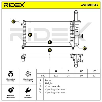 Radiator, Engine Cooling RIDEX 470R0613 470R0613 - photo 8
