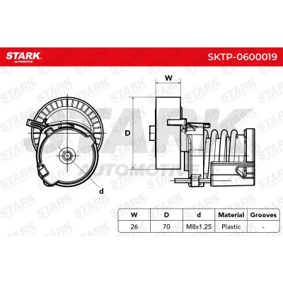 Belt Tensioner V-Ribbed Belt Stark SKTP-0600019 SKTP-0600019 - photo 5
