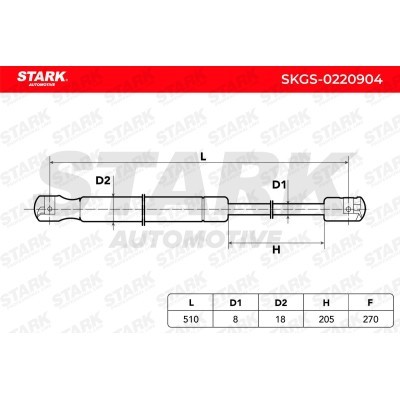 Gas Spring, boot-/cargo area Stark SKGS-0220904 SKGS-0220904 - photo 5
