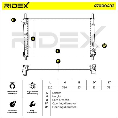 Radiator, Engine Cooling RIDEX 470R0492 470R0492 - photo 4