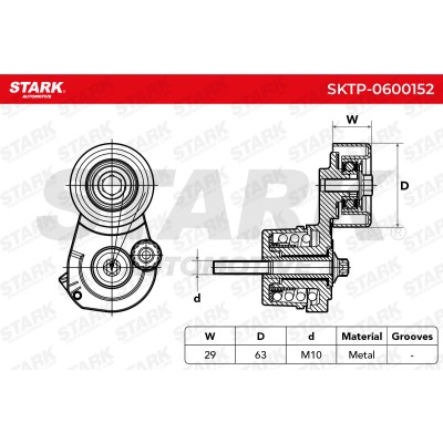 Belt Tensioner V-Ribbed Belt Stark SKTP-0600152 SKTP-0600152 - photo 5