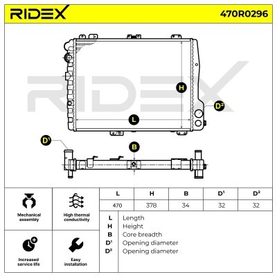 Radiator, Engine Cooling RIDEX 470R0296 470R0296 - photo 5