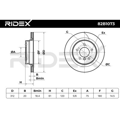 Brake Disc RIDEX 82B1073 82B1073 - photo 3