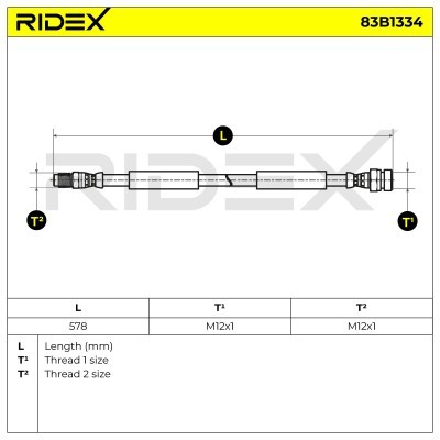 Brake Hose RIDEX 83B1334 83B1334 - photo 5