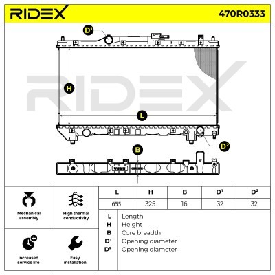 Radiator, Engine Cooling RIDEX 470R0333 470R0333 - photo 5