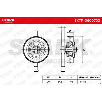 Belt Tensioner V-Ribbed Belt Stark SKTP-0600702 SKTP-0600702 - photo 5