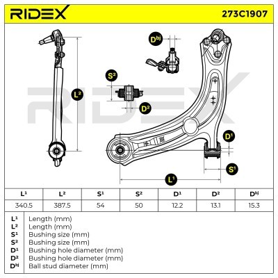 Control Arm RIDEX 273C1907 273C1907 - photo 8
