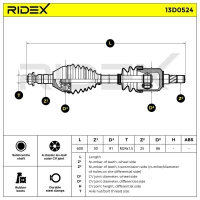 Drive Shaft RIDEX 13D0524 13D0524 - photo 11