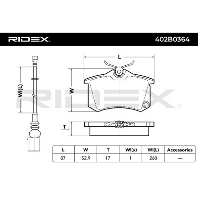Brake Pads Set RIDEX 402B0364 402B0364 - photo 2