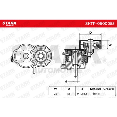 Belt Tensioner V-Ribbed Belt Stark SKTP-0600055 SKTP-0600055 - photo 6