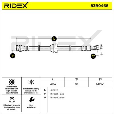 Brake Hose RIDEX 83B0468 83B0468 - photo 7