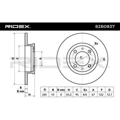 Brake Disc RIDEX 82B0837 82B0837 - photo 3