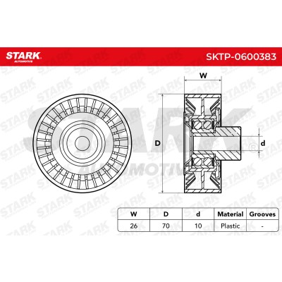Belt Tensioner V-Ribbed Belt Stark SKTP-0600383 SKTP-0600383 - photo 6