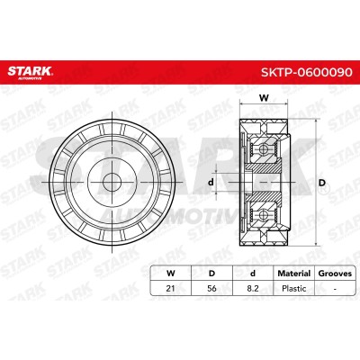 Belt Tensioner V-Ribbed Belt Stark SKTP-0600090 SKTP-0600090 - photo 6