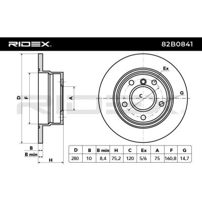 Brake Disc RIDEX 82B0841 82B0841 - photo 4