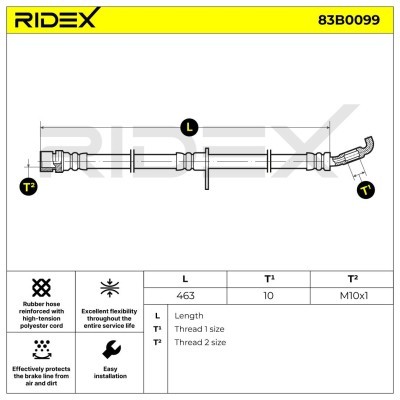 Brake Hose RIDEX 83B0099 83B0099 - photo 3