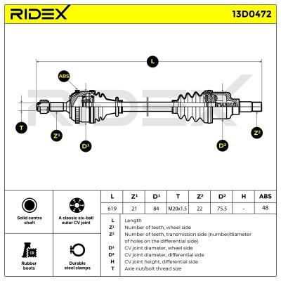 Drive Shaft RIDEX 13D0472 13D0472 - photo 7