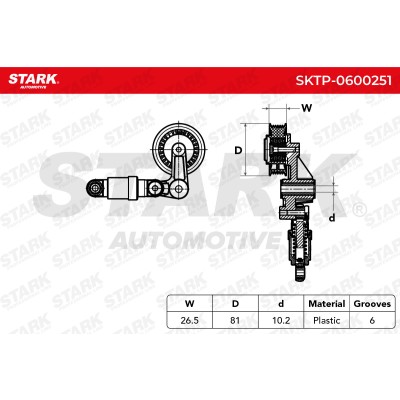 Belt Tensioner V-Ribbed Belt Stark SKTP-0600251 SKTP-0600251 - photo 6