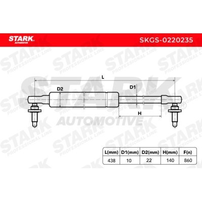 Gas Spring, boot-/cargo area Stark SKGS-0220235 SKGS-0220235 - photo 7