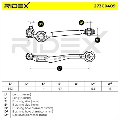 Control Arm RIDEX 273C0409 273C0409 - photo 6