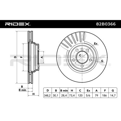 Brake Disc RIDEX 82B0366 82B0366 - photo 3