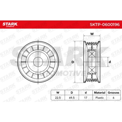 Belt Tensioner V-Ribbed Belt Stark SKTP-0600196 SKTP-0600196 - photo 5