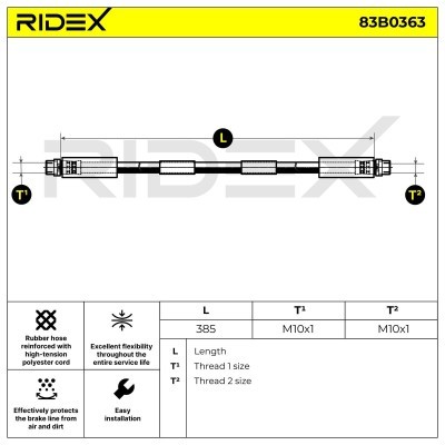 Brake Hose RIDEX 83B0363 83B0363 - photo 3
