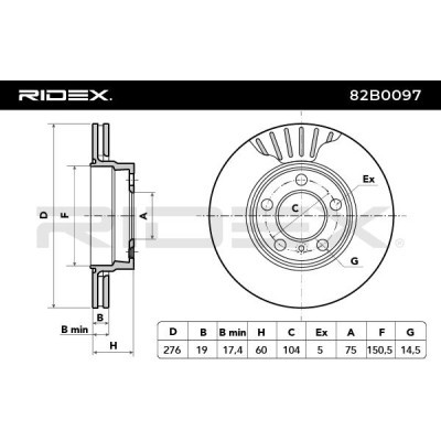 Brake Disc RIDEX 82B0097 82B0097 - photo 5