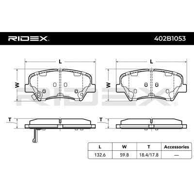 Brake Pads Set RIDEX 402B1053 402B1053 - photo 3