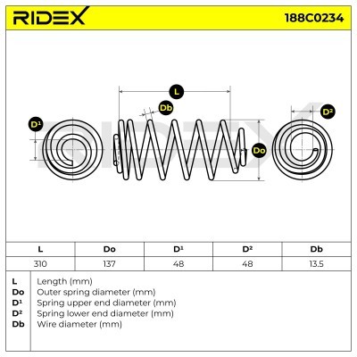 Suspension Spring RIDEX 188C0234 188C0234 - photo 4