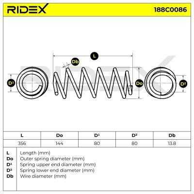 Suspension Spring RIDEX 188C0086 188C0086 - photo 4
