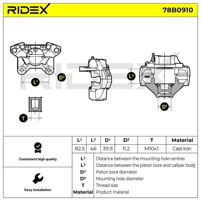 Brake Caliper RIDEX 78B0910 78B0910 - photo 6