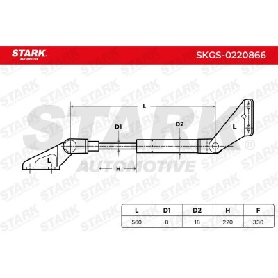 Gas Spring, boot-/cargo area Stark SKGS-0220866 SKGS-0220866 - photo 6