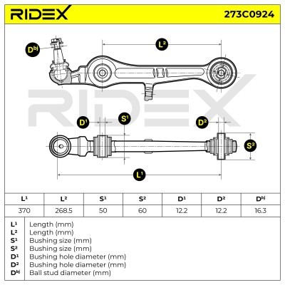 Control Arm RIDEX 273C0924 273C0924 - photo 6