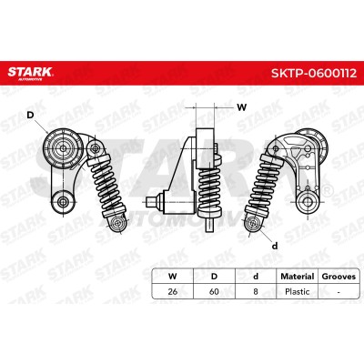 Belt Tensioner V-Ribbed Belt Stark SKTP-0600112 SKTP-0600112 - photo 6