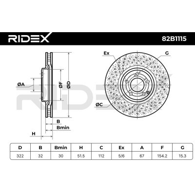 Brake Disc RIDEX 82B1115 82B1115 - photo 4