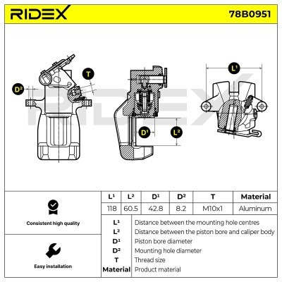 Brake Caliper RIDEX 78B0951 78B0951 - photo 5