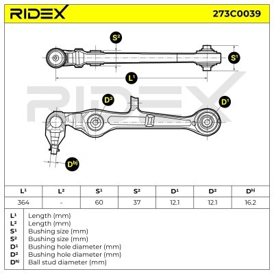 Control Arm RIDEX 273C0039 273C0039 - photo 13