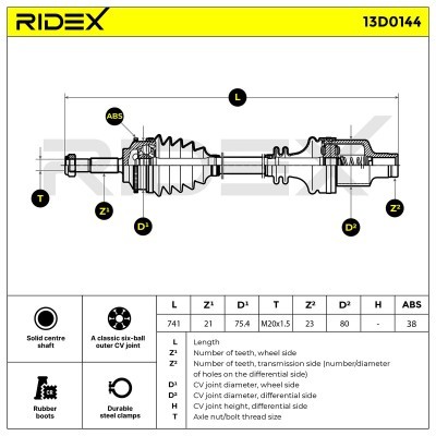 Drive Shaft RIDEX 13D0144 13D0144 - photo 7