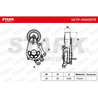 Belt Tensioner V-Ribbed Belt Stark SKTP-0600079 SKTP-0600079 - photo 9