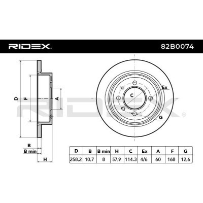 Brake Disc RIDEX 82B0074 82B0074 - photo 3