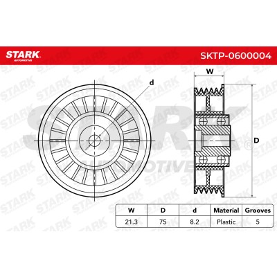 Belt Tensioner V-Ribbed Belt Stark SKTP-0600004 SKTP-0600004 - photo 6