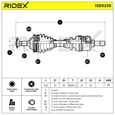 Drive Shaft RIDEX 13D0239 13D0239 - photo 5