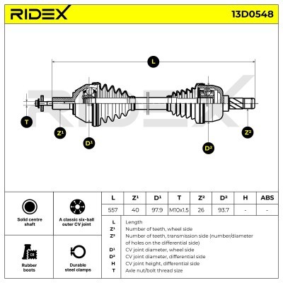 Drive Shaft RIDEX 13D0548 13D0548 - photo 7