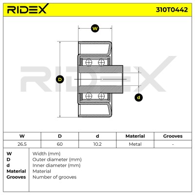Belt Tensioner V-Ribbed Belt RIDEX 310T0442 310T0442 - photo 6