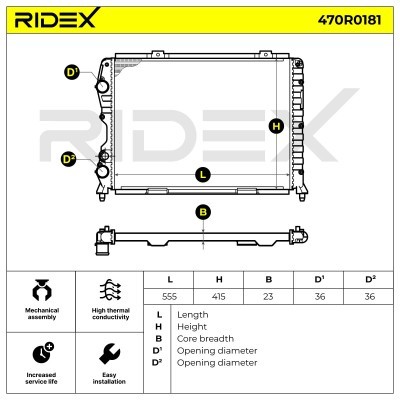 Radiator, Engine Cooling RIDEX 470R0181 470R0181 - photo 5