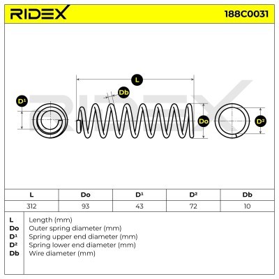 Suspension Spring RIDEX 188C0031 188C0031 - photo 3
