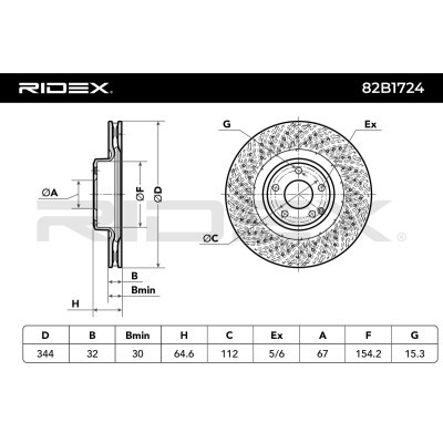 Brake Disc RIDEX 82B1724 82B1724 - photo 7