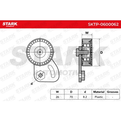 Belt Tensioner V-Ribbed Belt Stark SKTP-0600062 SKTP-0600062 - photo 5