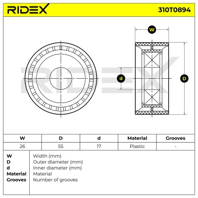 Belt Tensioner V-Ribbed Belt RIDEX 310T0894 310T0894 - photo 6